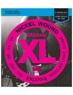 D'Addario EXL170/5 - 045-130 - Muta Di Corde per Basso Elettrico Corde strumenti musicali