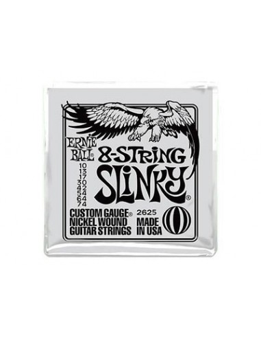 Ernie Ball 2625 Slinky 8-Strings 010-074 Corde per Chitarra Elettrica strumenti musicali