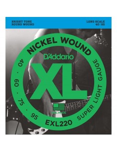 D'Addario EXL220 Super Light - Muta di Corde per Basso Elettrico 040-95 Corde strumenti musicali