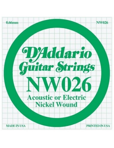 D'Addario NW026 - Corda Singola Corde strumenti musicali