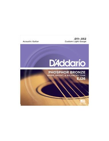 D'Addario EJ26 - 011-052 - Muta Di Corde per Chitarra Acustica PB Corde per Chitarra Acustica strumenti musicali