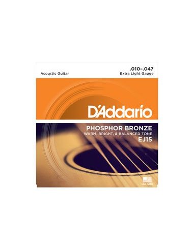 D'Addario EJ15 - 010-047 - Muta di Corde per Chitarra Acustica PB Corde per Chitarra Acustica strumenti musicali