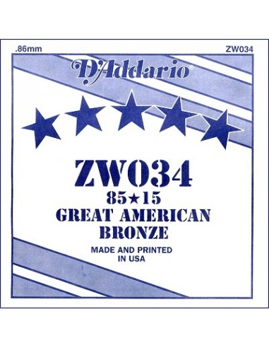 D'Addario ZW034 - Corda Singola Corde strumenti musicali