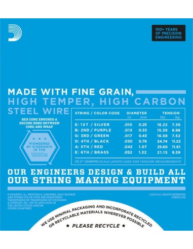 D'Addario EXL140 - 010-052 - Muta Di Corde Per Chitarra Elettrica Corde per Chitarra Elettrica strumenti musicali