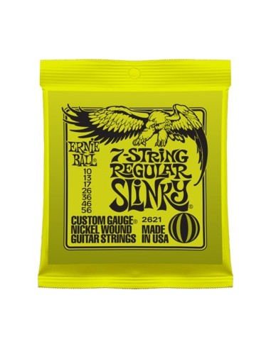 Ernie Ball 2621 Regular Slinky 7-Strings 010-056 Corde per Chitarra Elettrica strumenti musicali