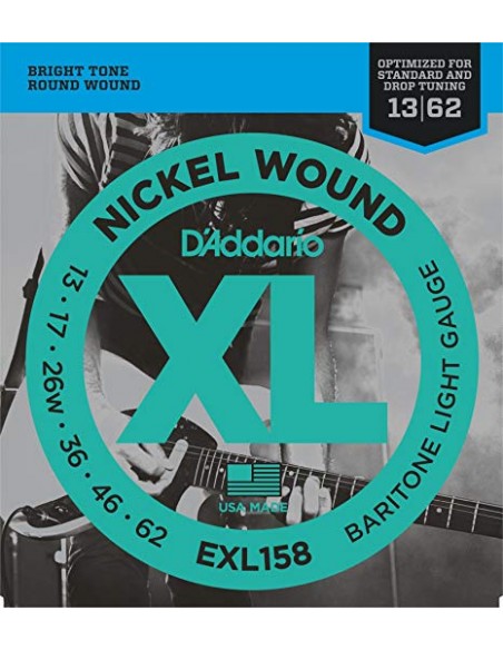 D'Addario EXL158 - 13-62 - Muta Di Corde Per Chitarra Elettrica Corde per Chitarra Elettrica strumenti musicali