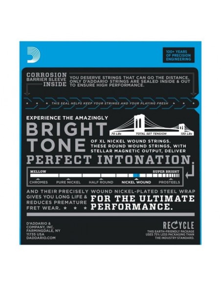 D'Addario EXL158 - 13-62 - Muta Di Corde Per Chitarra Elettrica Corde per Chitarra Elettrica strumenti musicali