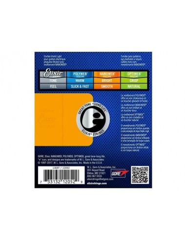 ELIXIR 12052 Nanoweb Light 010-046 - Muta per Chitarra Elettrica Corde per Chitarra Elettrica strumenti musicali