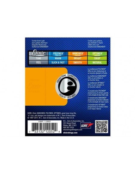 ELIXIR 12052 Nanoweb Light 010-046 - Muta per Chitarra Elettrica Corde per Chitarra Elettrica strumenti musicali