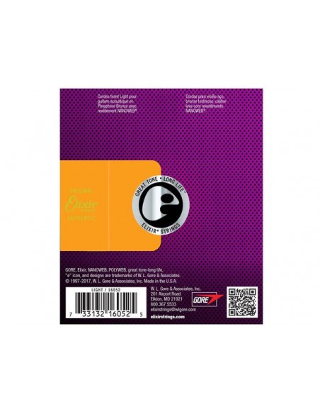 ELIXIR 11152 Nanoweb Light 12 String Acoustic - Muta per Chitarra Acustica 010-047 Bronze Corde per Chitarra Acustica strumen...