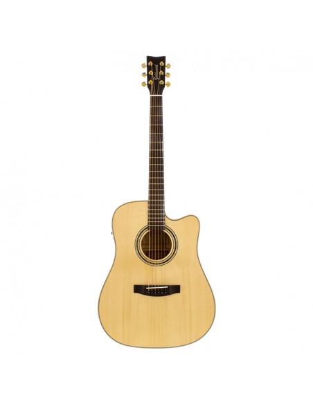 GOLDWOOD GW-CS-DCE-ME-NG Chitarra Acustica Dreadnought Natural Lucida Chitarre Acustiche strumenti musicali