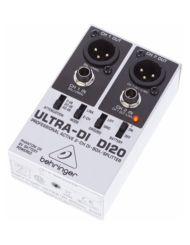 Behringer DI20 Ultra-DI - DI Box 2 Canali Attiva DI BOX strumenti musicali