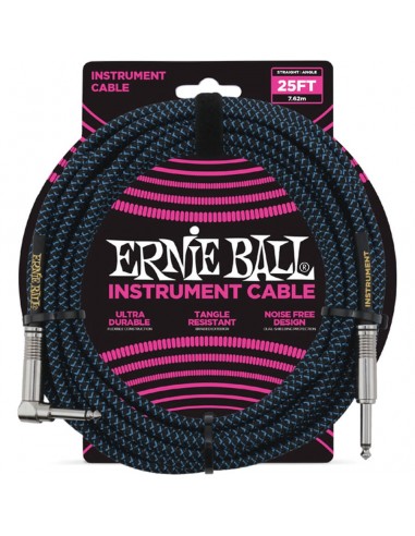 Ernie Ball 6060 Cavo Braided Black/Blue 7,62 m Cavi Audio e Adattatori strumenti musicali