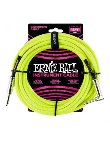 Ernie Ball 6085 Cavo Braided Neon Yellow 5,49 m Cavi Audio e Adattatori strumenti musicali