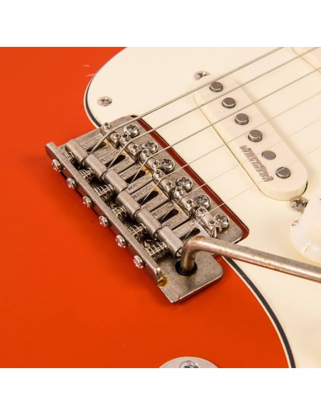 Vintage V6 Icon Distressed Firenza Red Chitarre Elettriche Solid Body strumenti musicali