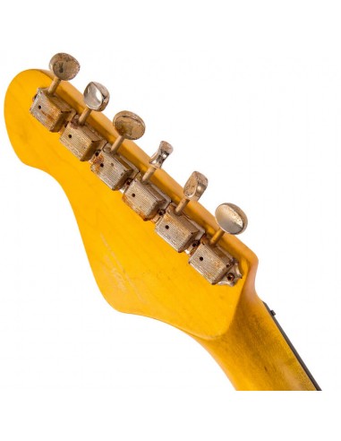 Vintage V6 Icon Distressed Firenza Red Chitarre Elettriche Solid Body strumenti musicali