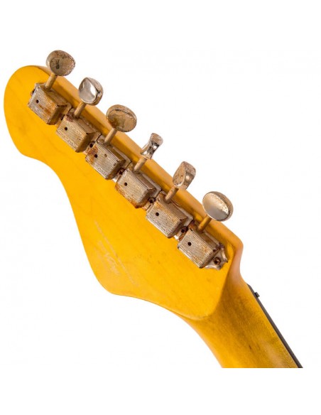 Vintage V6 Icon Distressed Firenza Red Chitarre Elettriche Solid Body strumenti musicali