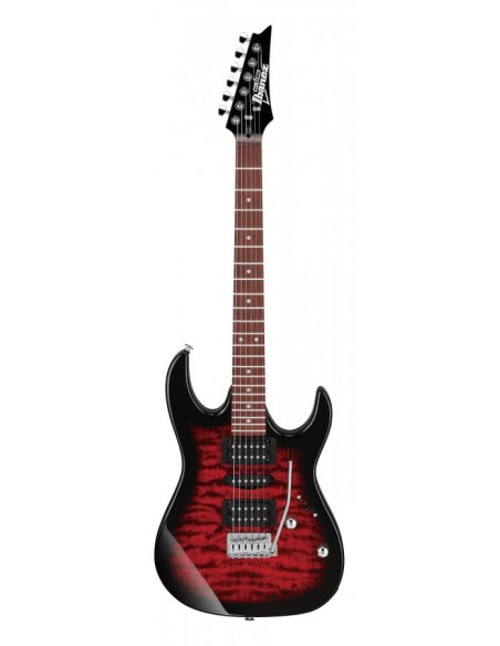 Ibanez GRX70QA TRB Transparent Red Burst Chitarre Elettriche Solid Body strumenti musicali